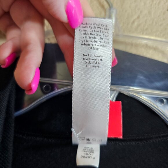 LUCY Black Open Front Athletic Sweatshirt Cardigan~Size  M - Picture 10 of 11